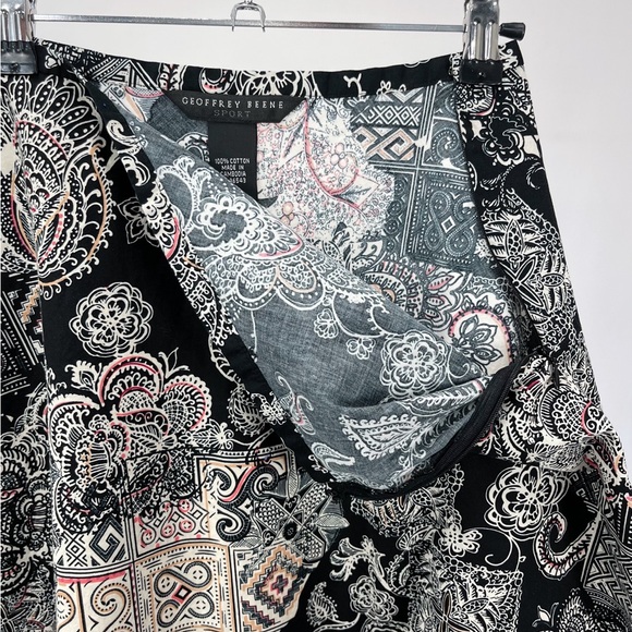 Y2K Geoffrey Beene Printed Flared Midi Skirt - Picture 2 of 6